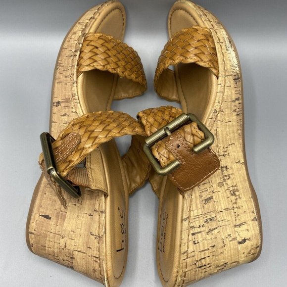 B.O.C | Women's tan woven slip on wedge sandals - Picture 13 of 14